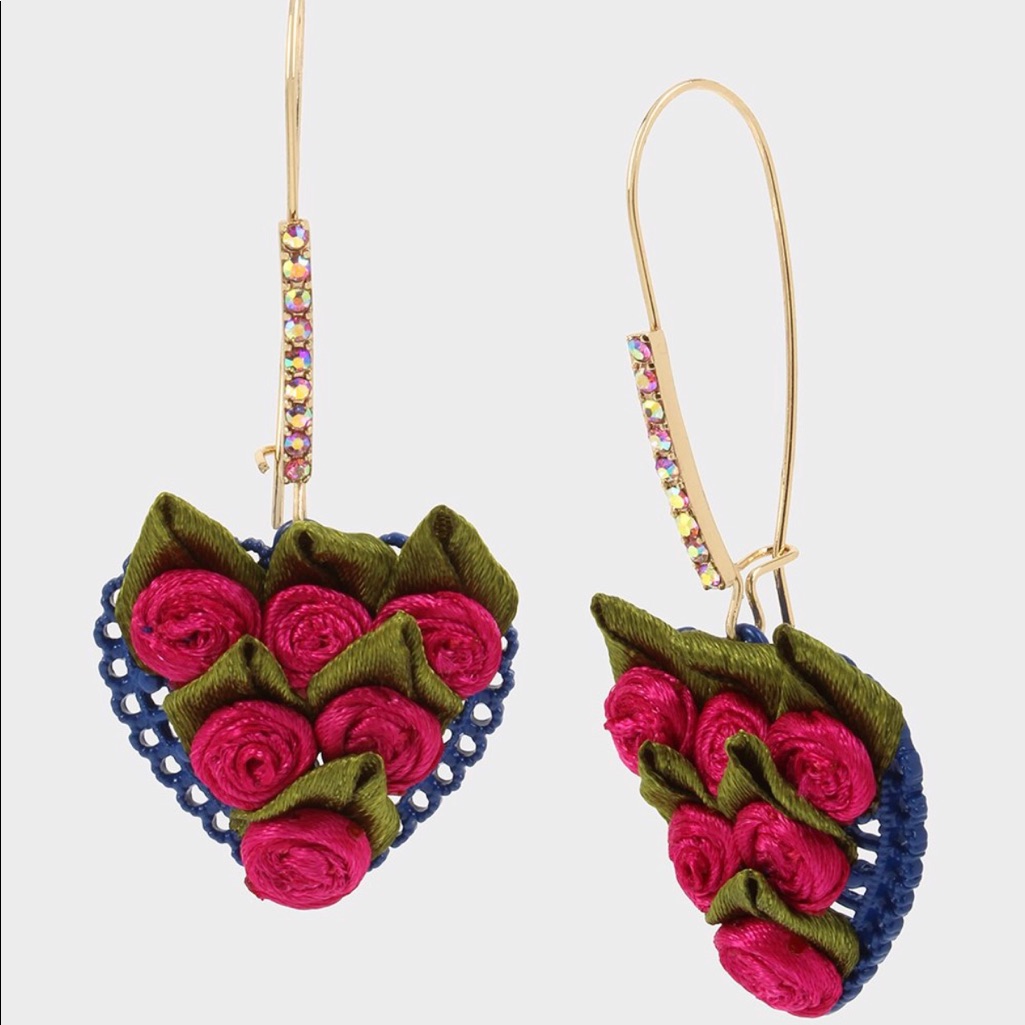 Nwt Betsey Johnson Betseyvilla Heart Earrings 35$